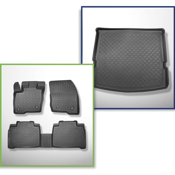 Alfombra para maletero para Ford S-Max II Monovolumen (09.2015-.) -  Protector maletero - Alfombrilla maletero antideslizante - Aristar - Cool  liner - 7 plazas; 3a fila abatible Tipo 2
