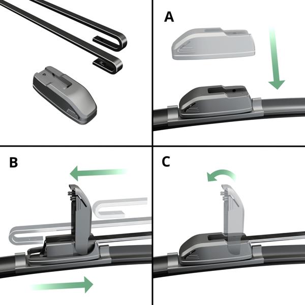 Spazzole tergicristallo anteriori per Kia Rio III Hatchback, Berlina  (06.2011-2017) - tergicristalli auto - lame tergilunotto - Motgum - spazzole  piatte ECO ECO