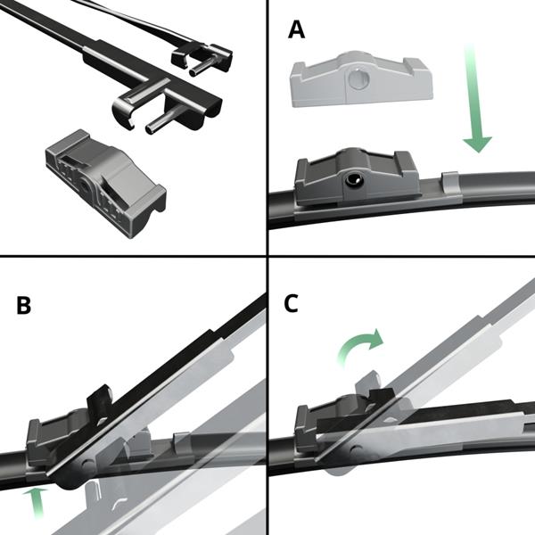 2 SPAZZOLE TERGICRISTALLO Anteriori FLAT per PEUGEOT 207 dal 02/2006 in poi  EUR 13,69 - PicClick IT