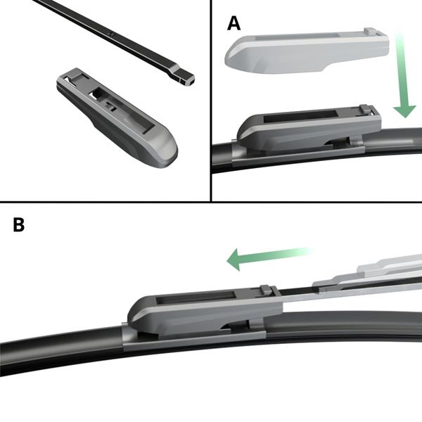 Escobillas limpiaparabrisas para la luna delantera para Dacia Sandero II  Crossover (08.2012-02.2015) - Motgum - escobillas plano tipo A