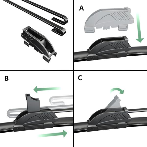 Spazzole tergicristallo anteriori per Fiat Panda Hatchback, Van  (02.2012-.) - tergicristalli auto - lame tergilunotto - Motgum - spazzole  piatte Premium Premium