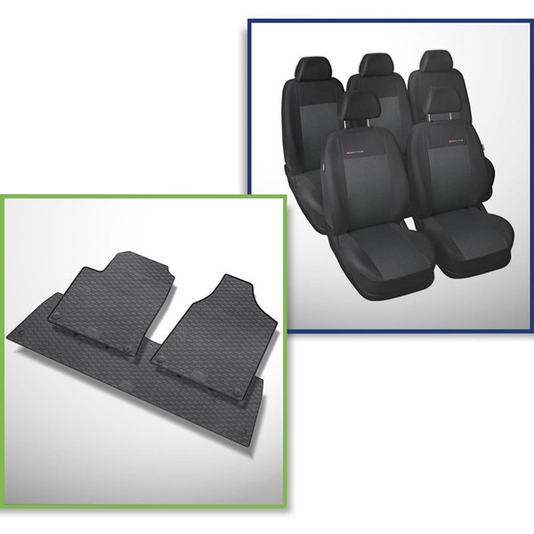 Pessimist Heerlijk smeren Set: rubberen automatten + op maat gemaakte hoezen voor Ford Galaxy I, II  MPV (1995-2006) - Elegance - P-3 - 5 stoelen | Carmager online winkel